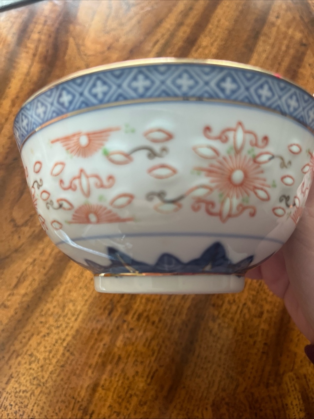 New Vintage Hand Painted Rice Grain Porcelain Jingdezhen Bowl & Spoon - Picture 8 of 8